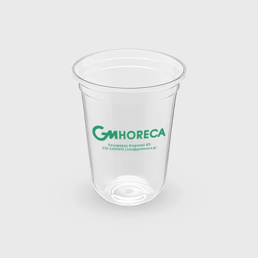 Τυπωμένο Πλαστικό Ποτήρι, 350ml οβάλ, PP Ovo, Διάφανο
