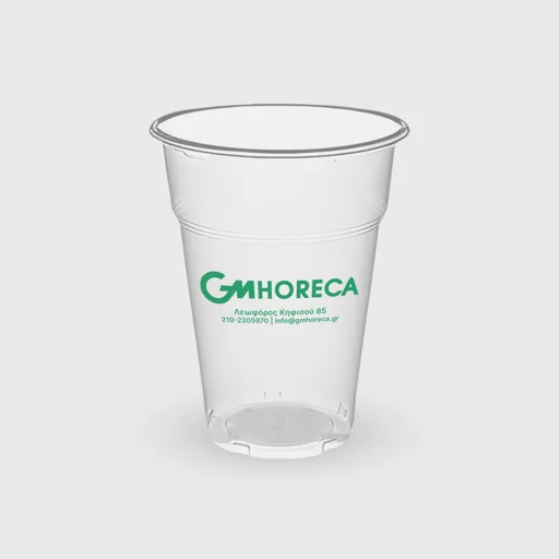 Printed plastic cup, 400ml, PP, transparent