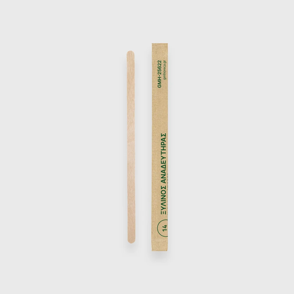 [GMH-25622] Wooden stirrer, 14cm, 1/1 packed in paper