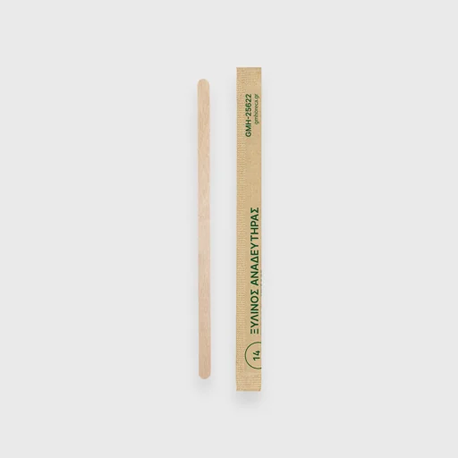 Wooden stirrer, 14cm, 1/1 packed in paper