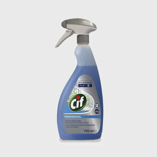 Cif Professional Glass & Surface, καθαριστικό τζαμιών & σκληρών επιφανειών, 750 ml