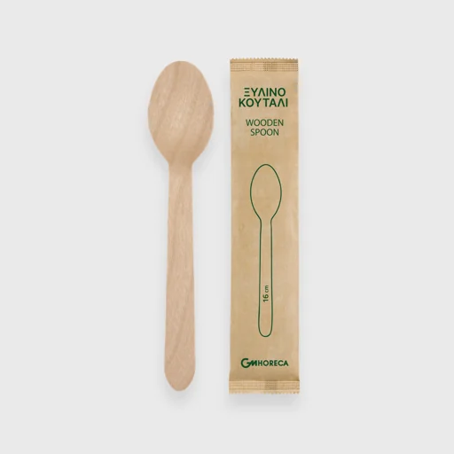 Ξύλινο κουτάλι, 16cm, 1/1 συσκευασμένο σε χαρτί