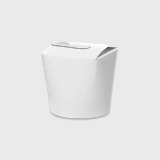 Χάρτινο κουτί φαγητού για noodle, φάκελος, 450ml, λευκό
