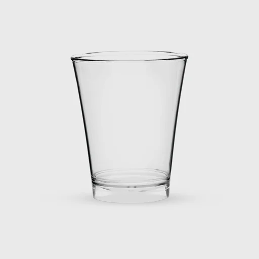 Plastic cup, tulip 240ml drink, PS Premium reusable, transparent
