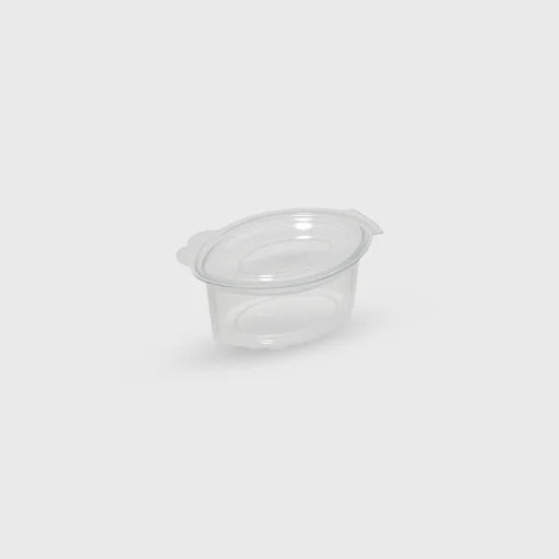 Σωσάκι PET οβάλ με ενσωματωμένο καπάκι, 30ml, διάφανο