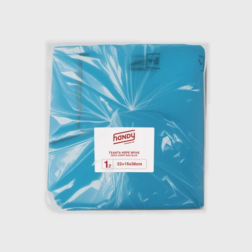 Plastic carry bag, HDPE T-Shirt, 38cm, blue