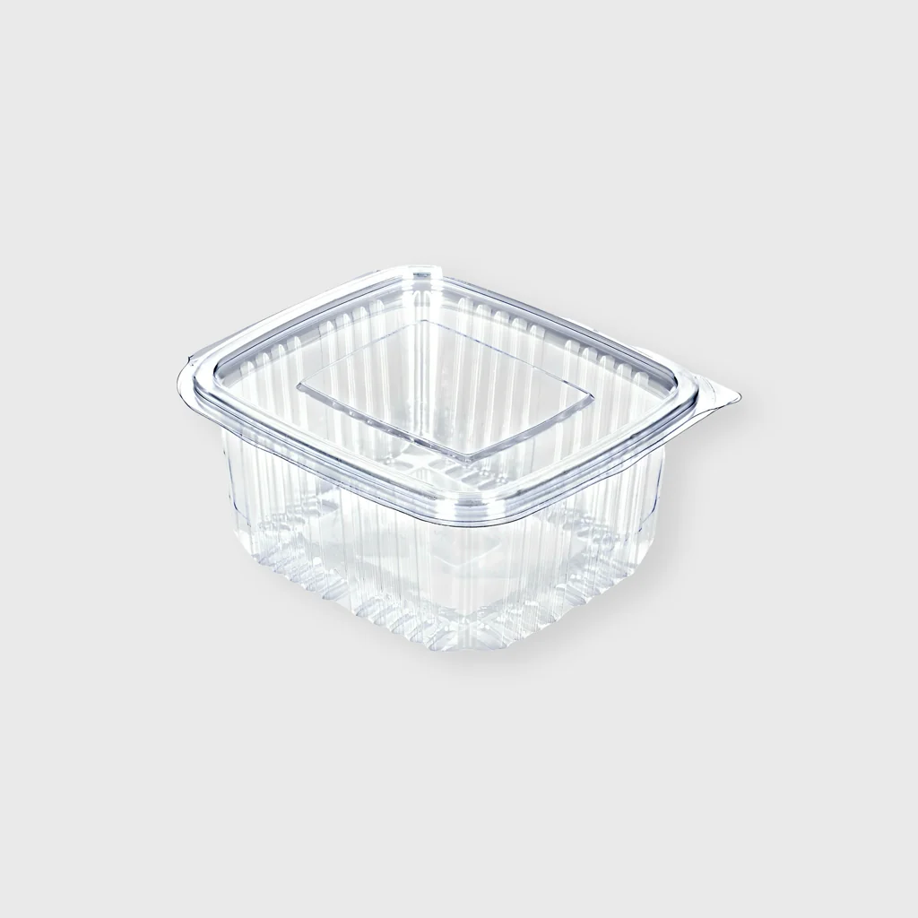 [GMH-25246] PET food square container with flat lid, 500ml, transparent