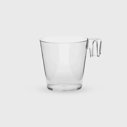 Φλιτζάνι πλαστικό, 80ml καφέ/espresso, PS Premium επαν/μενο, διάφανο