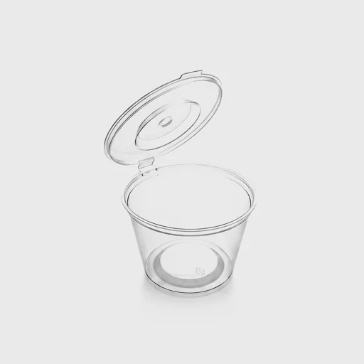 Σωσάκι PP με ενσωματωμένο καπάκι, 120ml, διάφανο