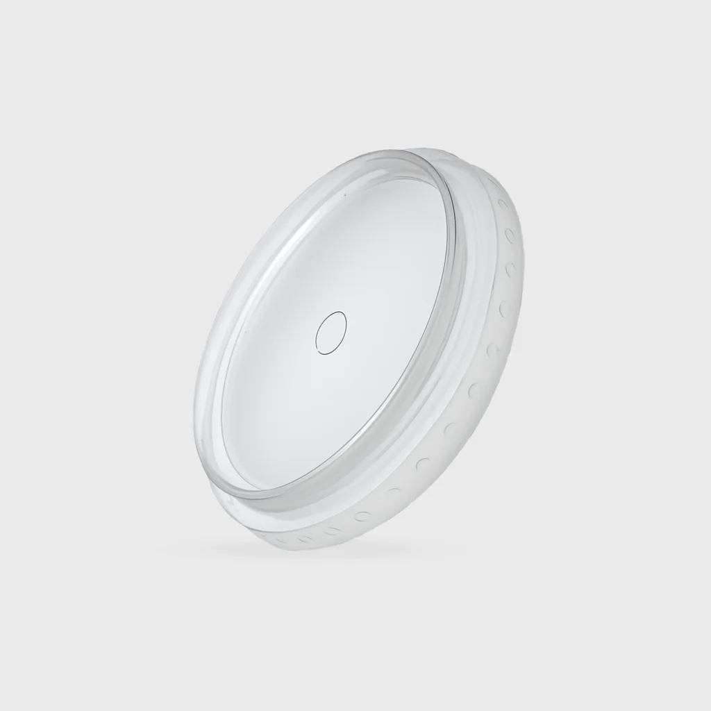 [GMH-25166] PET flat lid for PET cups for 250-500ml - 96mm, 8mm hole, transparent