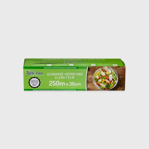 Cling film with box, Tani, 30cm x 250 meters, transparent