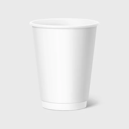 Paper cup, double wall, 12-14oz, white