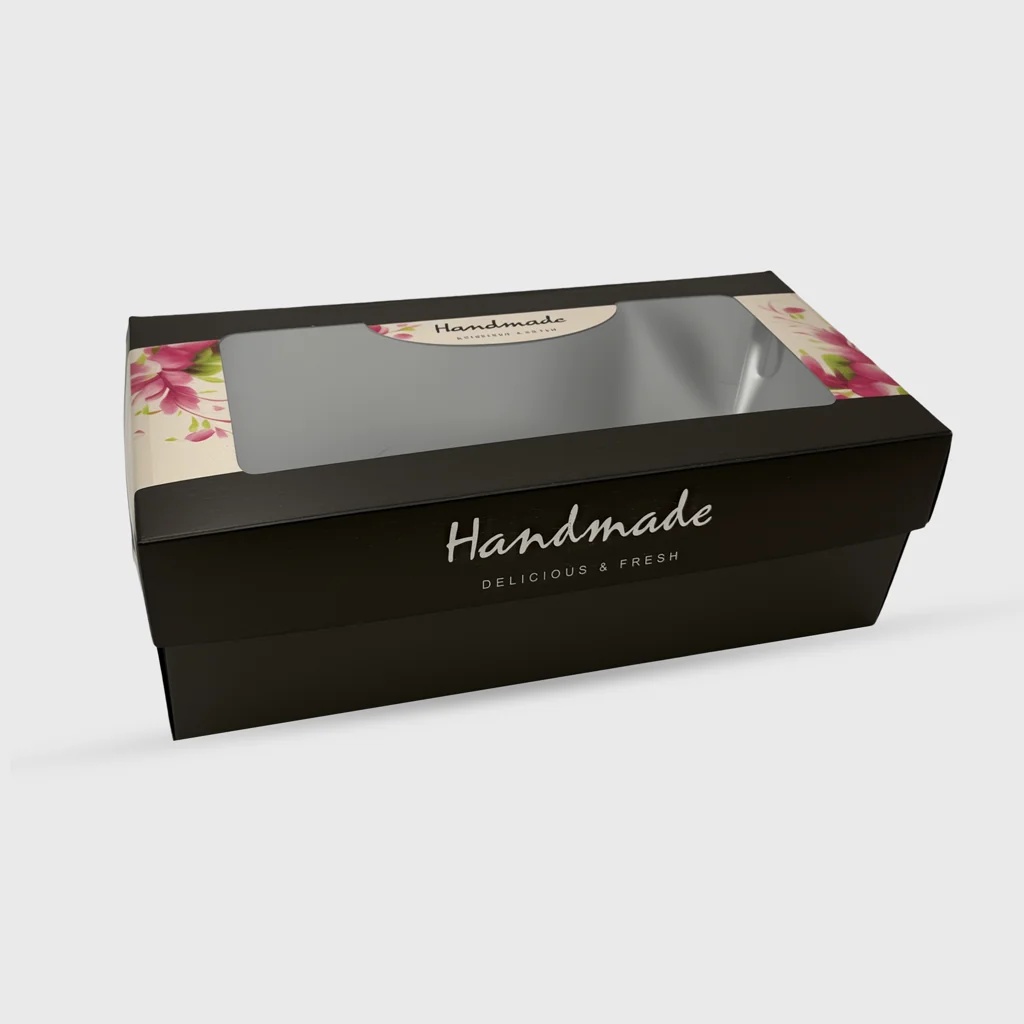 [GMH-25901] Pastry box for tsoureki with window, 300x150x100mm, Handmade