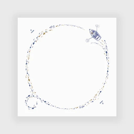 Χάρτινο τραπεζομάντηλο Endless, 100x100cm, Λευκό Θαλασσινό