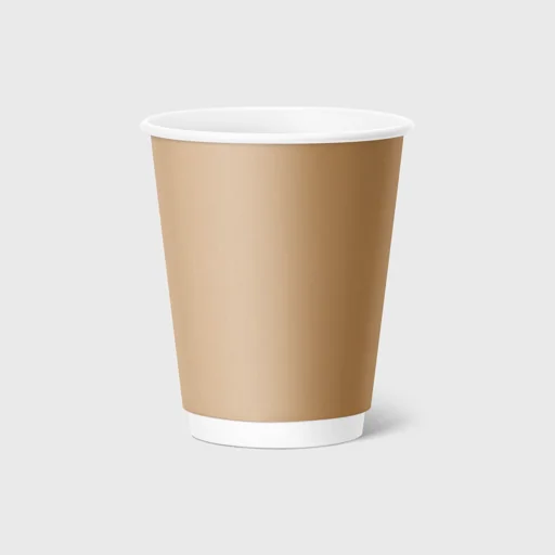 Paper cup, double wall, 8oz, Kraft