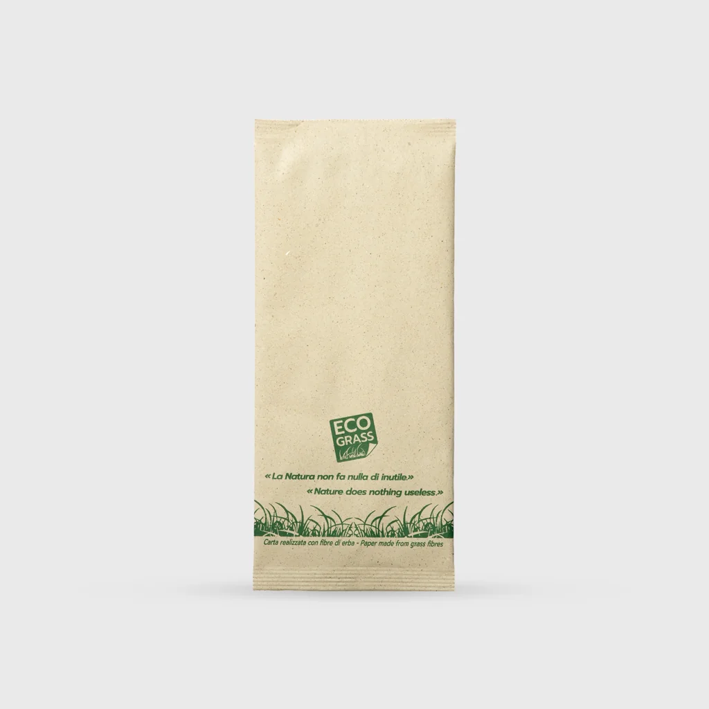 [GMH-26648] Paper bag for cutlery with napkin, 11x25cm, Grass