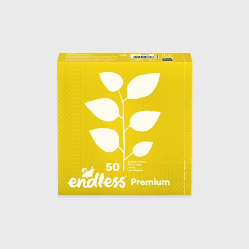 Paper napkins, Endless Premium Yellow, 33x33, 50 sheets