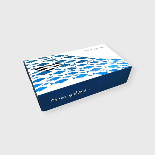 Paper box for seafood, 250x130x55mm, Ψάρια