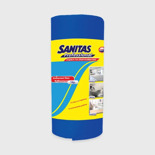 Απορροφητικό πανί σε ρολό, Sanitas Pro, 32cm x 14 μέτρα, γενικού καθαρισμού, μπλε