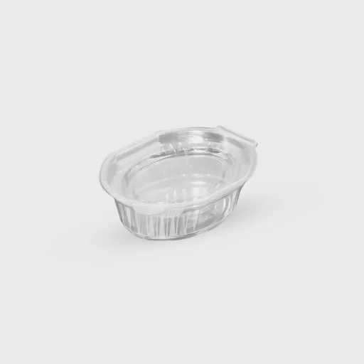 Σωσάκι PET οβάλ με ενσωματωμένο καπάκι, 50ml, διάφανο