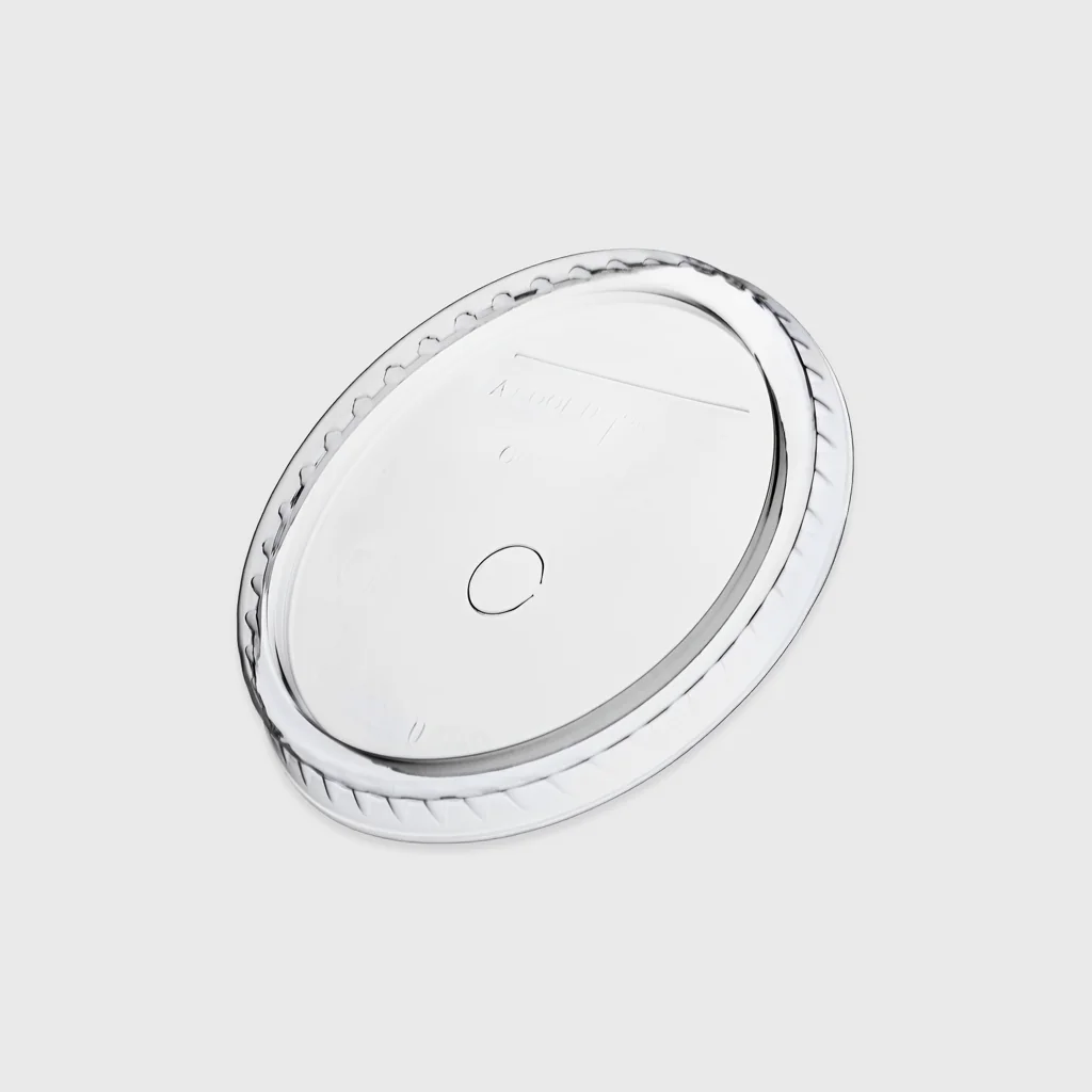 [GMH-24245] PET flat lid for paper cup for 12-14-16oz, 8mm hole, transparent