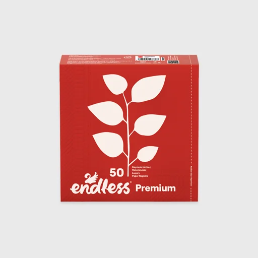Χαρτοπετσέτες, Endless Premium Κόκκινες, 33x33, 50φ