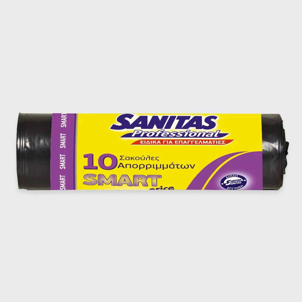 [GMH-24349] Σακούλες απορριμμάτων, Sanitas Smart, 90x110 μαύρες, 10 τεμ/ρόλο