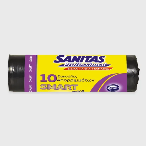 Garbage bags, Sanitas Smart, 90x110 black, 10 pcs/roll