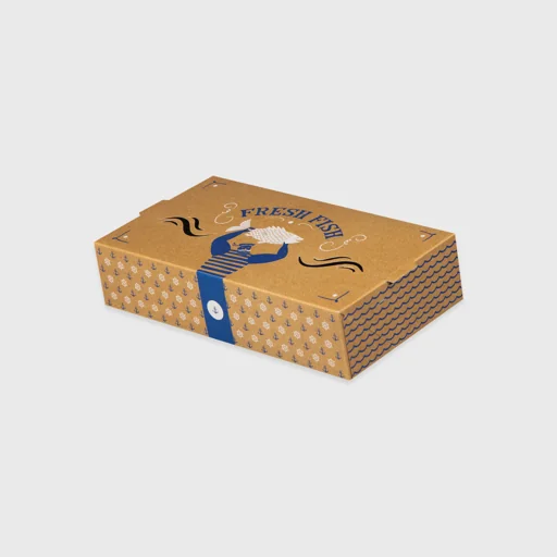 Paper box for seafood, 240x130x55mm, Ψαράς