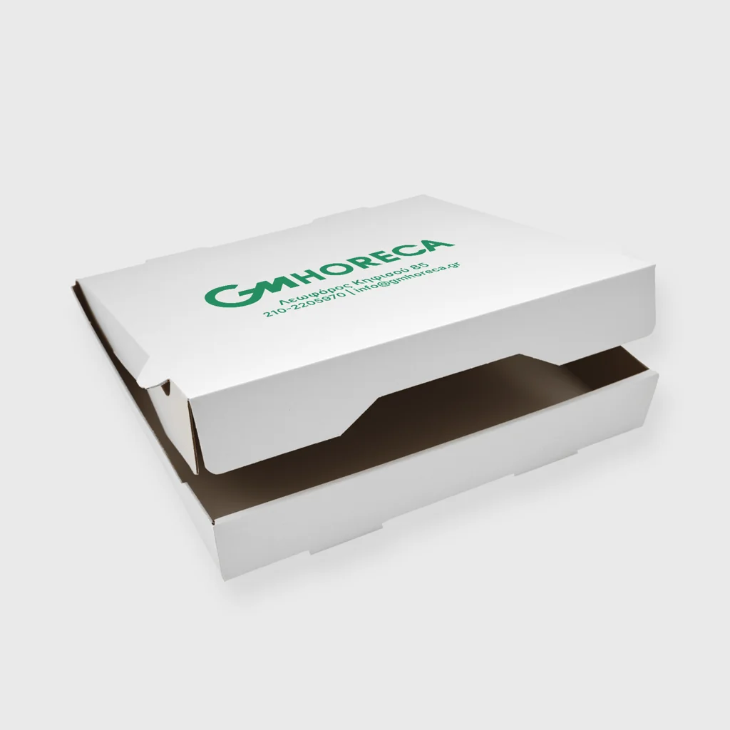[GMEK-02637] Printed pizza box, 400x400x40mm, white