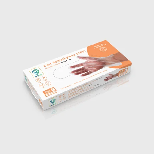 Disposable CPE gloves, powder-free, Tani, Large, transparent
