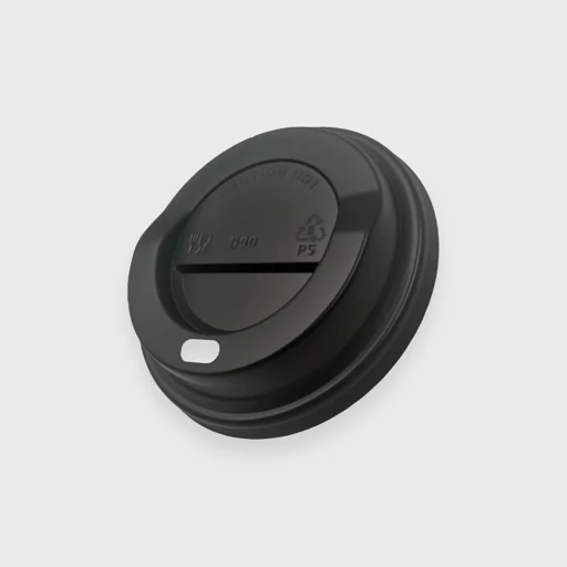 Καπάκι πιπίλα PS για χάρτινο ποτήρι 12/14/16oz - 90mm, μαύρο