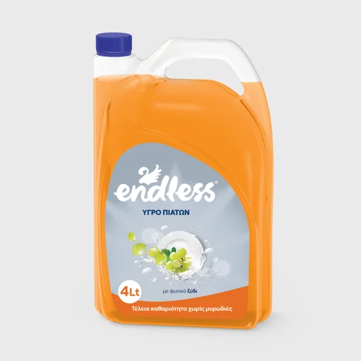 Endless Ultra, υγρό απορρυπαντικό για το πλύσιμο πιάτων και σκευών στο χέρι με άρωμα ξύδι, 4 lt