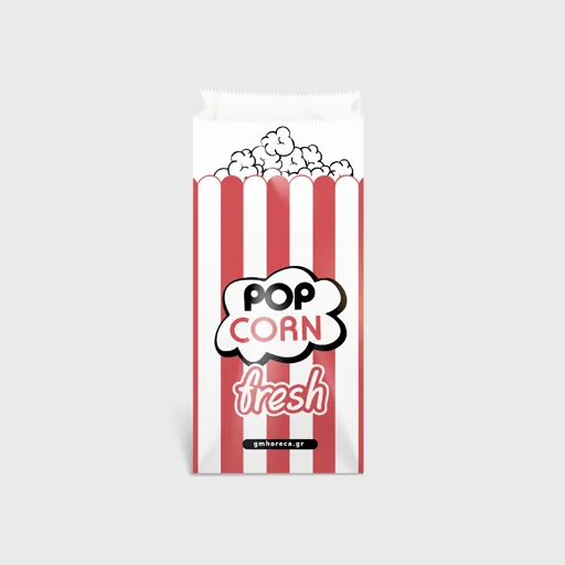 Χαρτοσακούλα βεζετάλ για ποπ κορν, M - 95x280mm, Popcorn