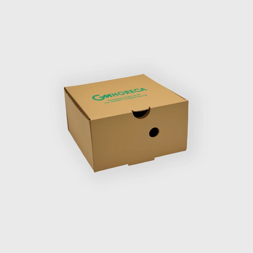 [GMEK-02176] Printed paper box for burger, G1, 140x140x77mm, Kraft