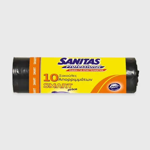Garbage bags, Sanitas Smart, 80x110 black, 10 pcs/roll