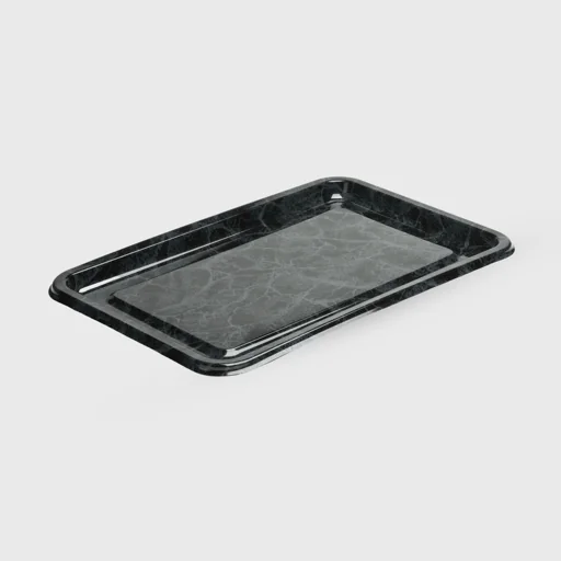 Δίσκος PET, παραλληλόγραμμο 460x300x27mm, μαρμάρινο μαύρο