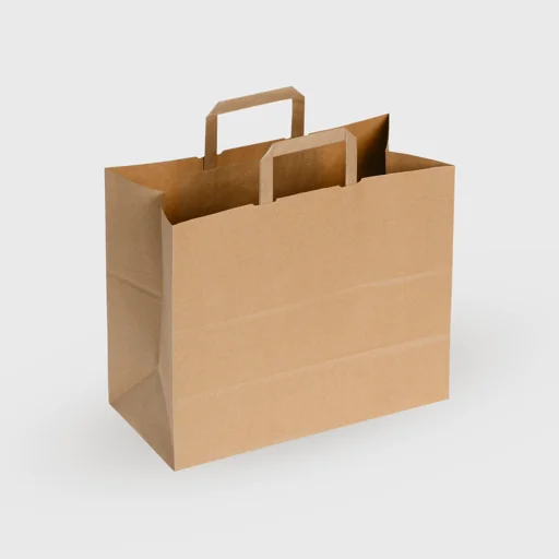 Paper bag with handle, bottom, 320x210x290mm, Kraft