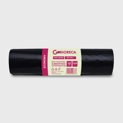 Garbage bags, GM Economy, 80x110 black, 10 pcs/roll