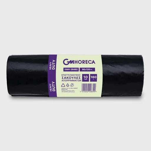 Garbage bags, GM Heavy Duty, 90x120 black, 10 pcs/roll