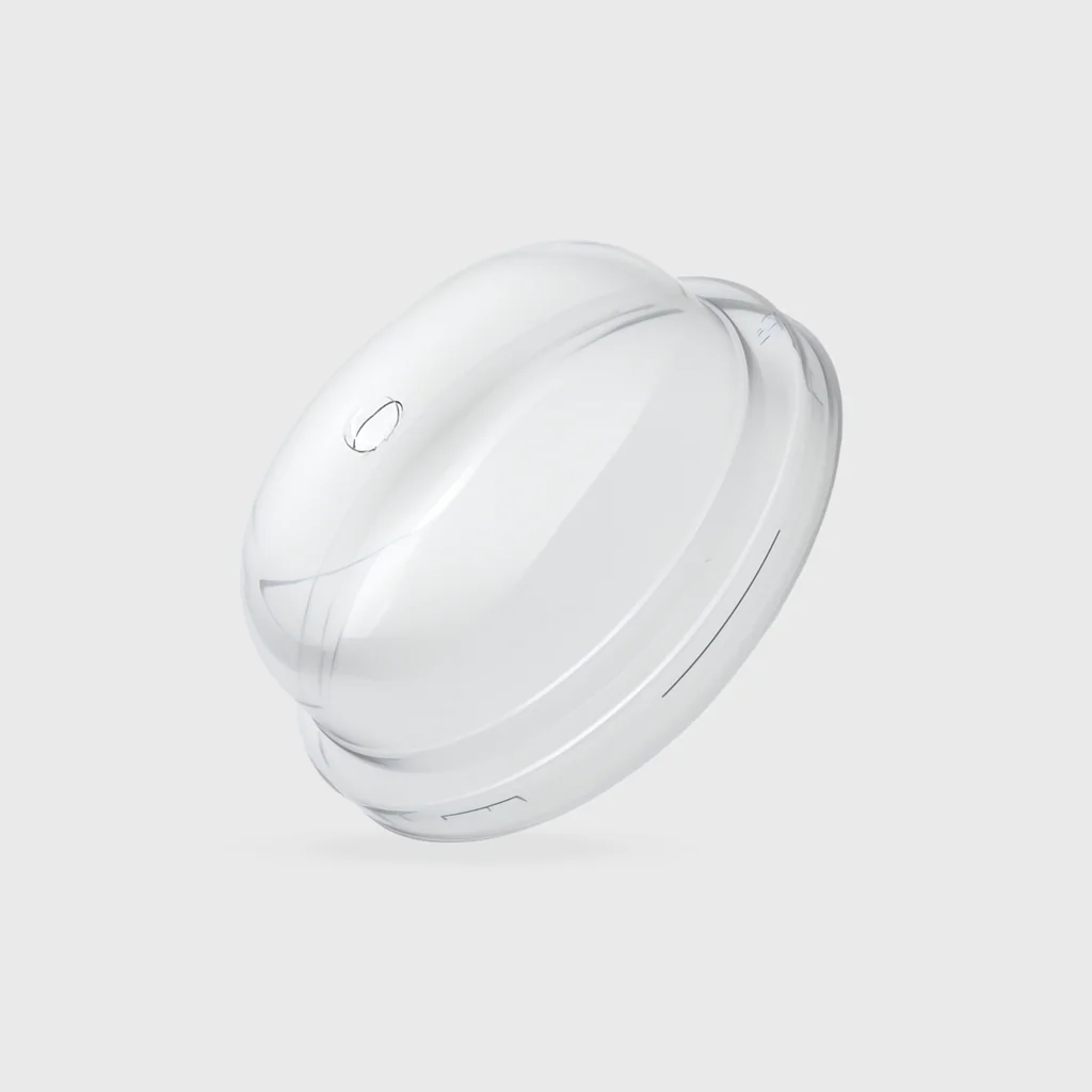 [GMH-25903] Καπάκι PET μπομπέ Premium για χάρτινο ποτήρι 12-14-16oz, 8mm τρύπα, διάφανο