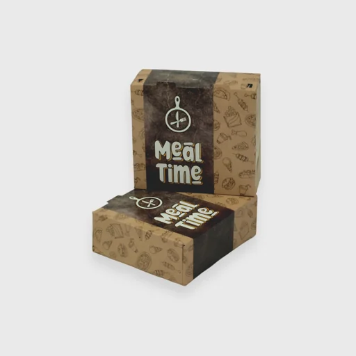 Paper box for double potato, T8N, 140x130x55mm, Meal Time