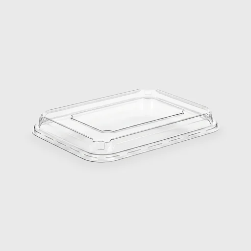 PET lid for rectangular container 1300ml - 195x150mm, transparent