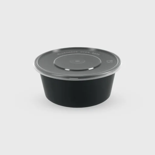 Σκεύος Microwave στρογγυλό με καπάκι, 750ml, μαύρο