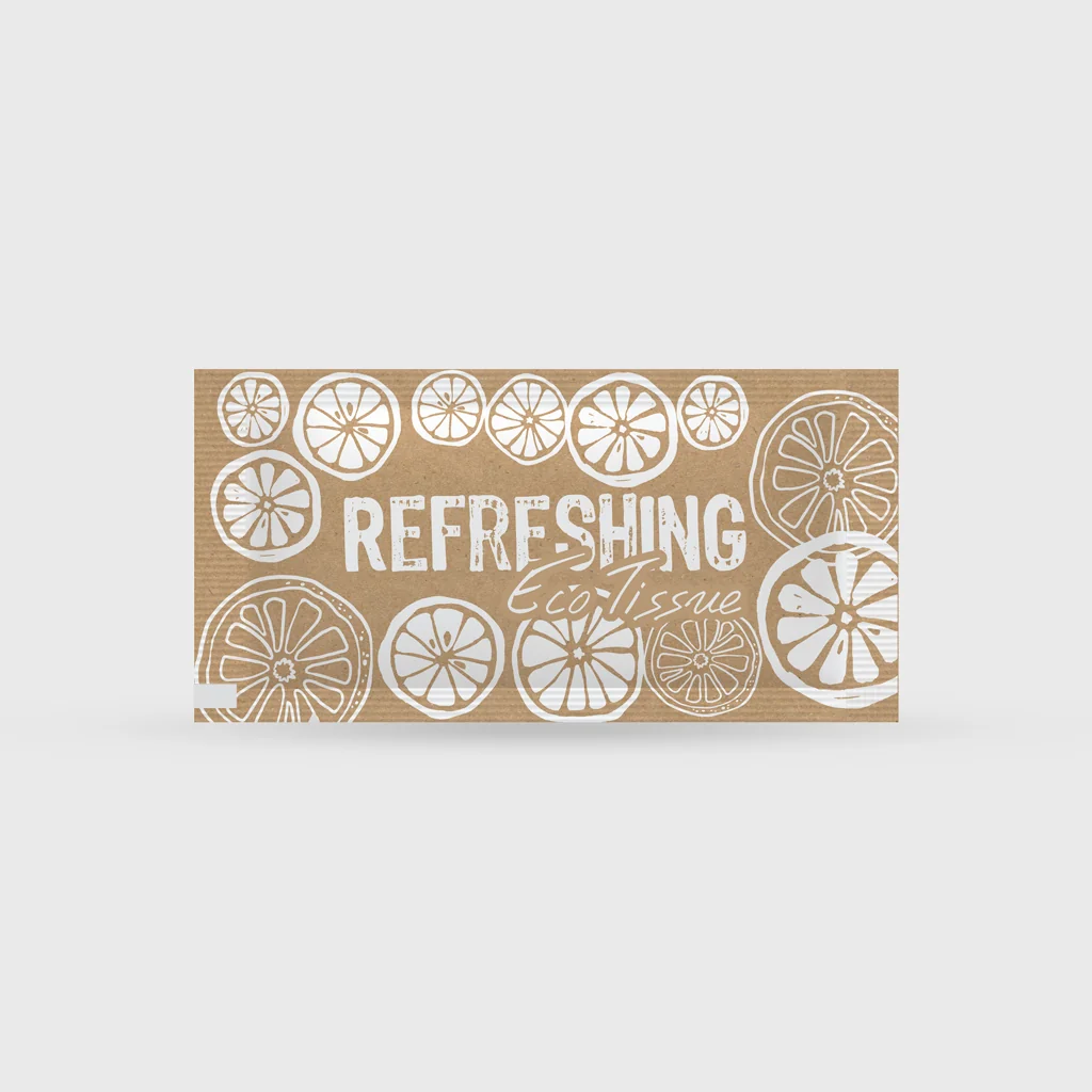 [GMH-25408] Scented wet wipe, lemon aroma, 7x14cm, Kraft