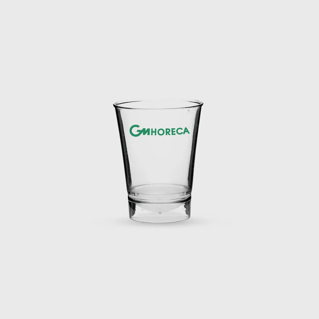 [GMEK-02201] Τυπωμένο ποτήρι πλαστικό, τουλίπα 60 ml σφηνάκι, PS Premium επαν/μενο, διάφανο