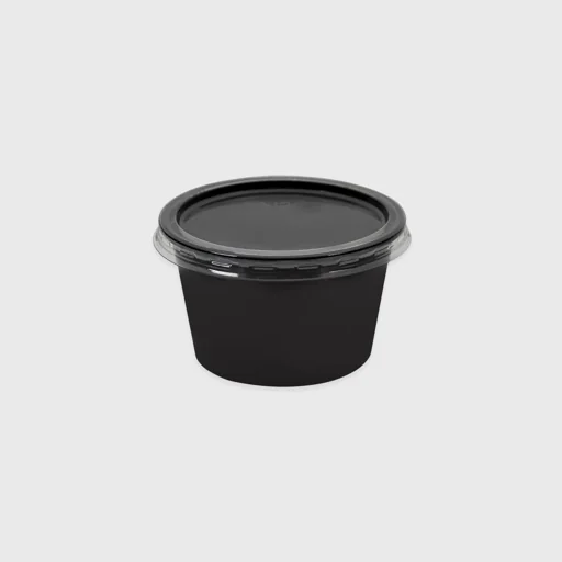 Σωσάκι PP με PET καπάκι, 120ml, μαύρο