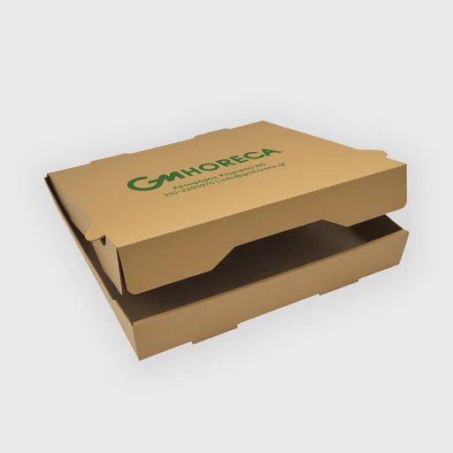 Printed pizza box, 360x360x40mm, Kraft