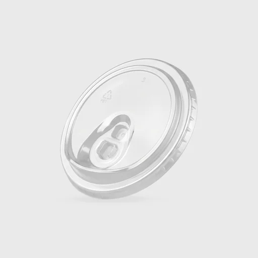 PET flat lid for paper cup for 12-14-16oz - 90mm, with flip-top spout, transparent