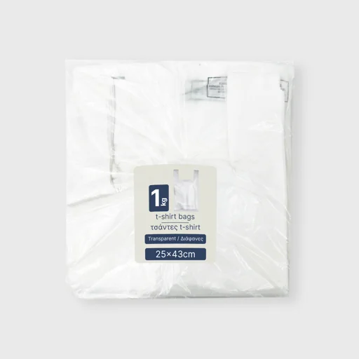 Plastic carry bag, 43cm, HDPE, transparent